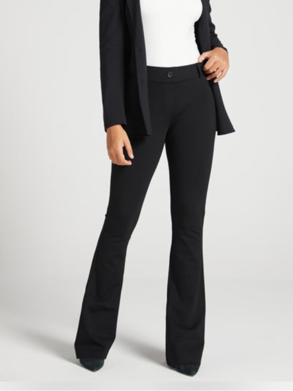 Betabrand Classic DPYP Black Bootcut Dress Pant - Sleek Professional Flare
